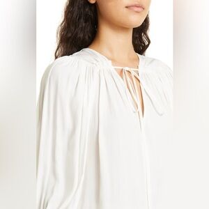 Rebecca Taylor Tie Neck Sateen Blouse
